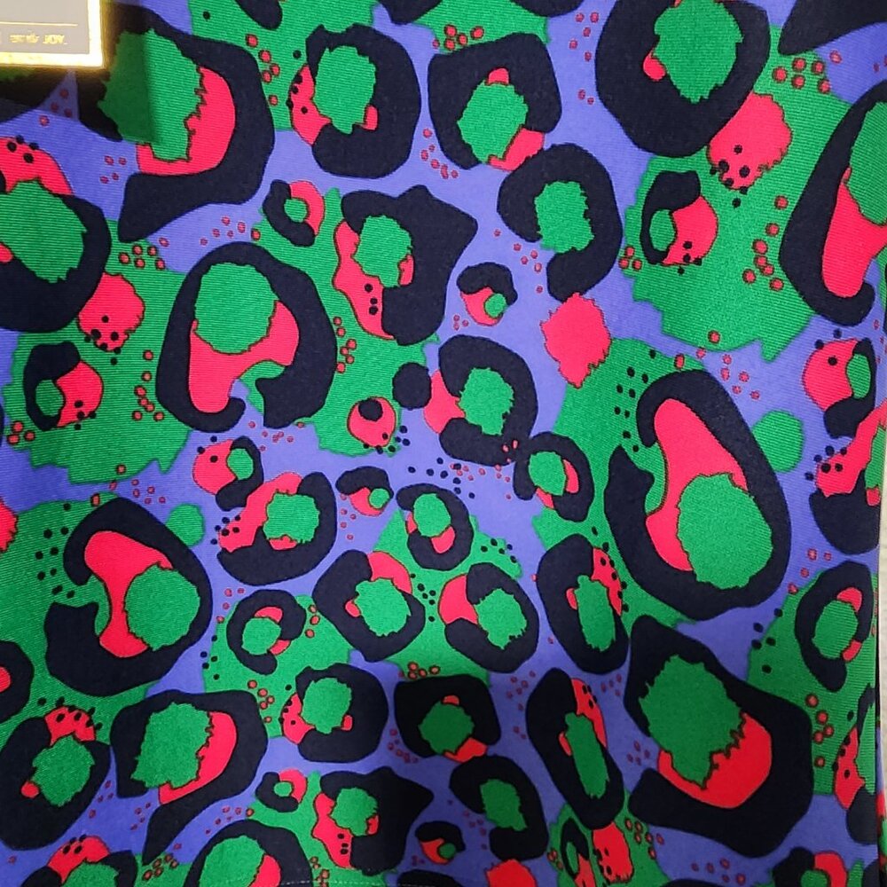 Emily Mccarthy Cheetah Print Vibrant Multicolor Top Large Coastal Preppy Golf - Picture 3 of 8